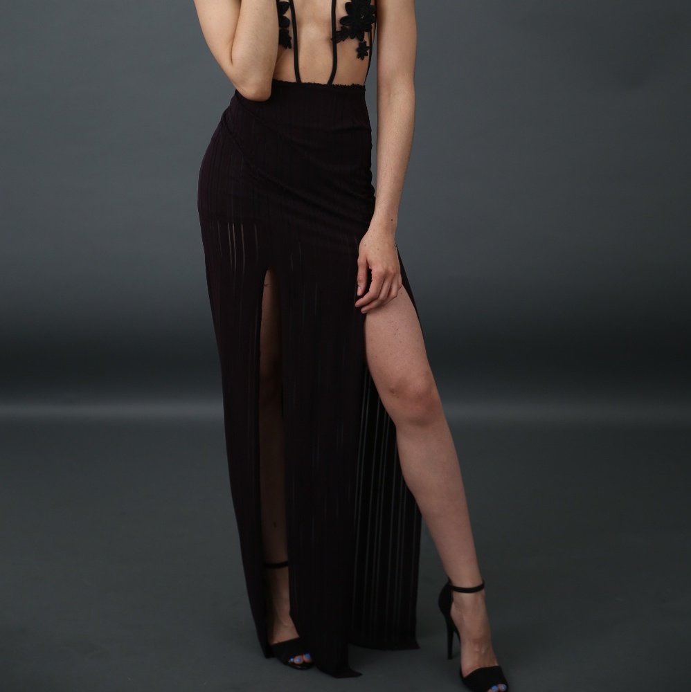 Sheer Double slit skirt